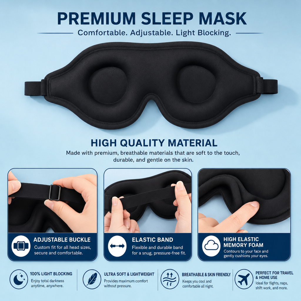 SilentPulse Night Guardian 3D Sleep Mask